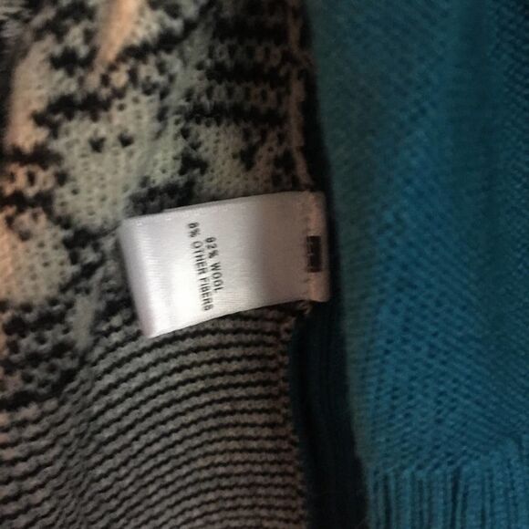 St. John Colorblock Leopard Zip Up Wool Blend Sweater Medium Long Sleeve Gray - Picture 5 of 7